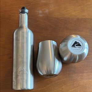 Ozark Trail Silver Water Bottle and Tumbler Set for Dining